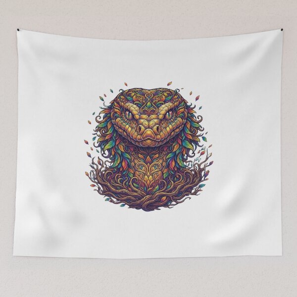 Item preview, Vibrant Botanical Snake Colorful Fantasy Serpent Art designed and sold by KTD28_SHOP.
