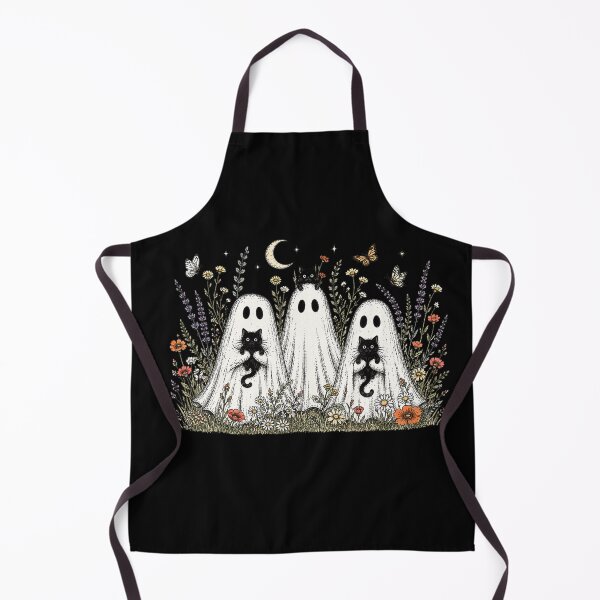 Item preview, Cottagecore Ghosts with Black Kittens Wildflower Halloween designed and sold by VioletNance.