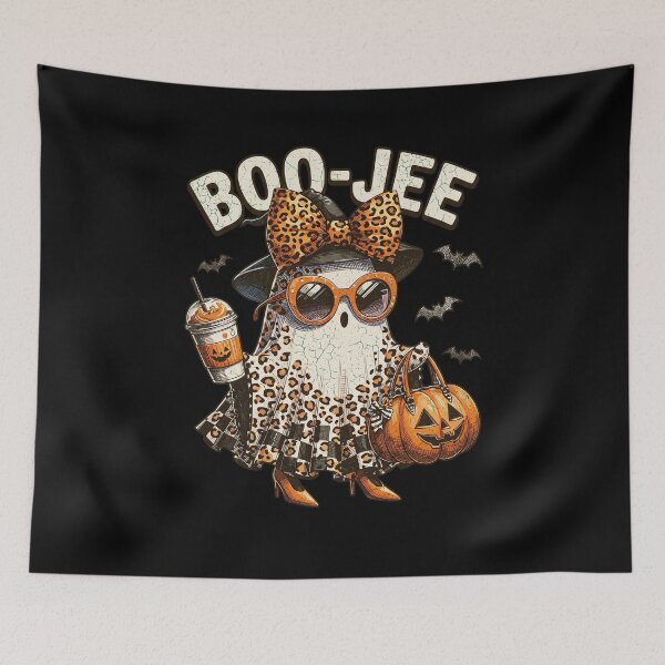 Item preview, Boo JEE Ghost Boojee Leopard Bow Spooky Vibes Halloween designed and sold by TheHellIWontSh.