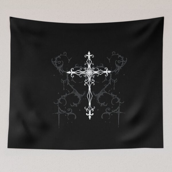 Item preview, Gothic Filigree Cross - Cyber Sigilism & Whimsigoth Dark Art designed and sold by BrontesWhimsyStore.
