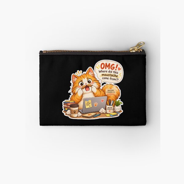 Item preview, NAGGING CAT2 BY NAGGINGSTICKERSCO. OMG! WHERE DID THIS MOUSTACHE COME FROM?!. WORKHAHOLIC COLLECTION | BLACK Edition | No.02 designed and sold by LaMaisonOfMY.