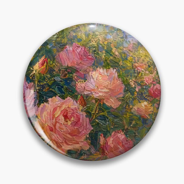 Item preview, Blooming Roses Impressionist Garden Painting designed and sold by ArtAmbience.