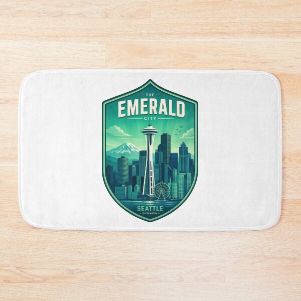 Item preview, The Emerald City Seattle Washington Cityscape designed and sold by FrontierCosmic.