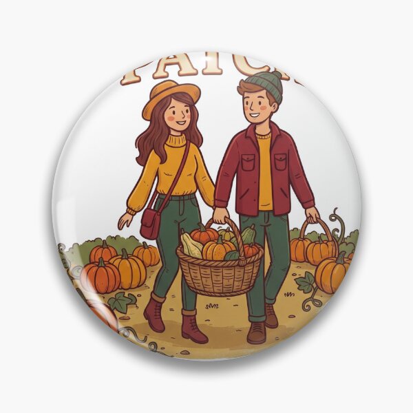 Item preview, Cute Autumn Couple Pumpkin Patch Fall Aesthetics Illustration designed and sold by ucpstudio.