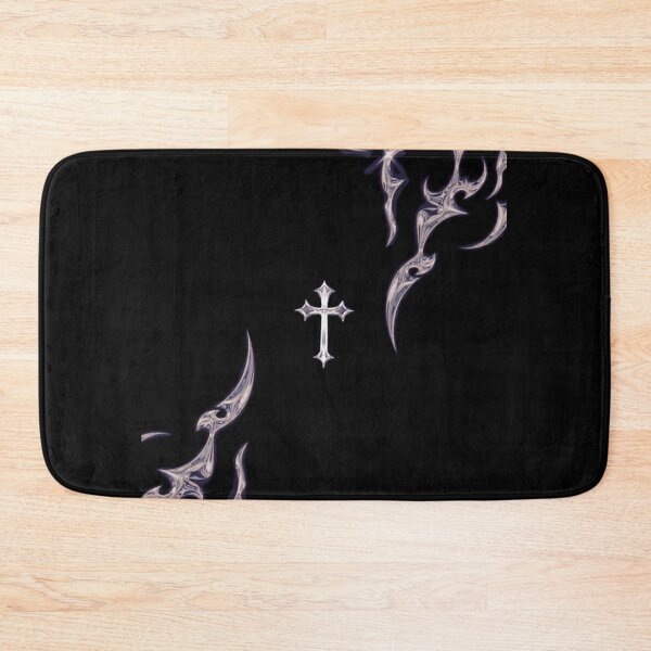 Item preview, Cyber Sigilism Heart Cross - Y2K Metallic Grunge Aesthetic Art designed and sold by BrontesWhimsyStore.