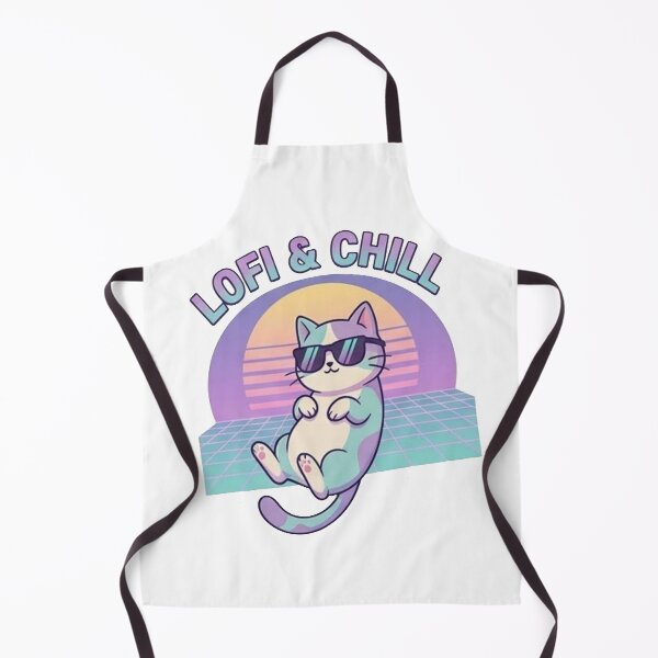 Aperçu de l'œuvre Chat lo-fi et chill synthwave portant des lunettes de soleil créée et vendue par MaafiaArtsThai.
