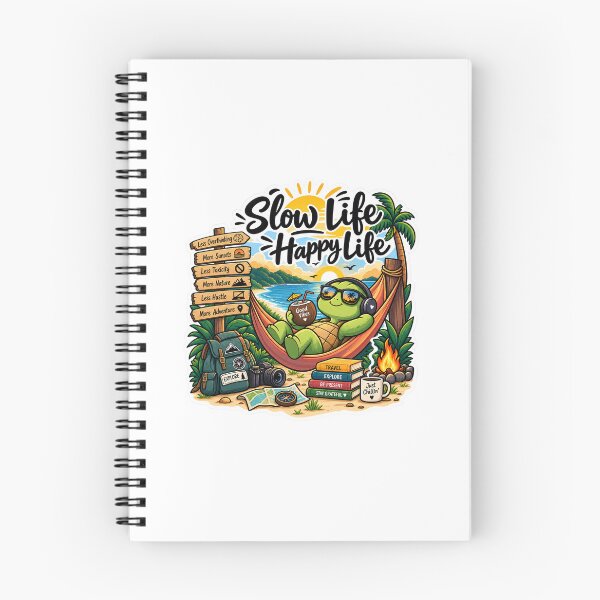 Item preview, Slow Life Happy Life – Cute Turtle Chill & Good Vibes Sticker designed and sold by Humpty143.
