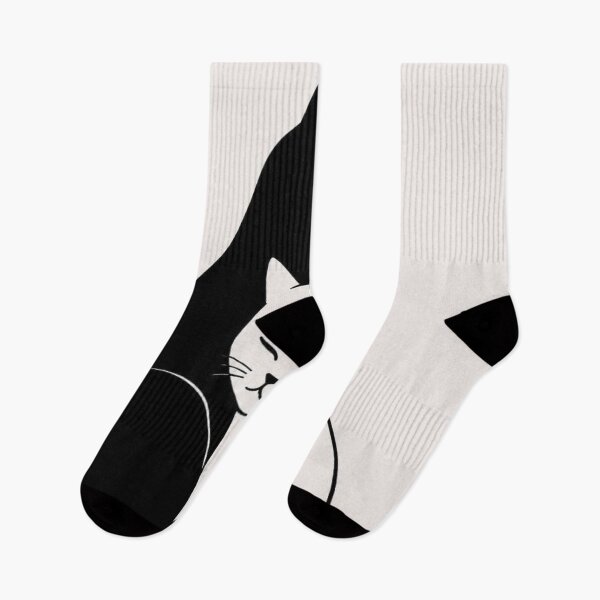 Item preview, Black And White Cats Hugging Yin Yang Minimalist Cat Couple Art designed and sold by LYAN-STORE.