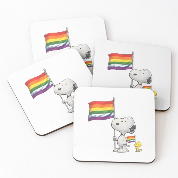 Item preview, Snoopy & Woodstock Pride Flag Support  designed and sold by apamictryArt.