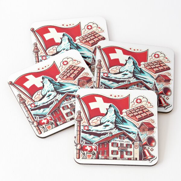 Item preview, Switzerland Travel Souvenir – Swiss Alps Folk Art designed and sold by ChicClicker.