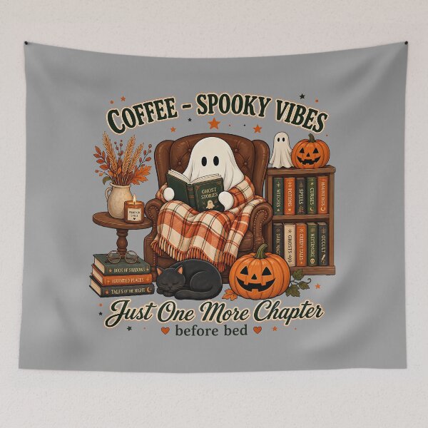Item preview, Just One More Chapter Cozy Ghost | Autumn Reading Design designed and sold by MOCH- ART.