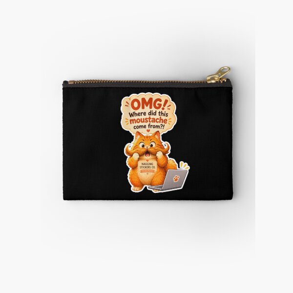 Item preview, NAGGING CAT2 BY NAGGINGSTICKERSCO. OMG! WHERE DID THIS MOUSTACHE COME FROM?!. WORKHAHOLIC COLLECTION | BLACK Edition | No.03 designed and sold by LaMaisonOfMY.