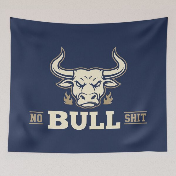 Item preview, No Bullshit Flaming Bull Mascot designed and sold by Amir Faysal.