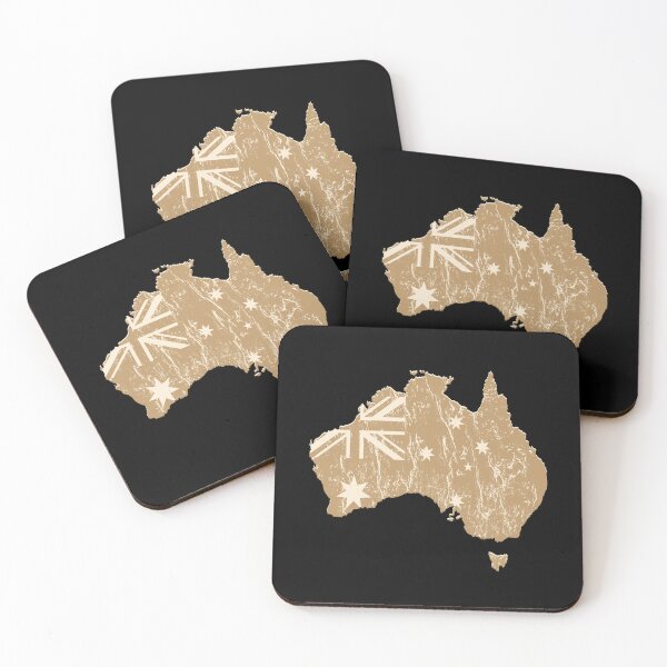 Aperçu de l'œuvre Vintage Australia Flag Map Silhouette créée et vendue par chaaval.