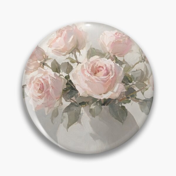 Item preview, Soft Pink Roses Minimalist Vase Painting designed and sold by ArtAmbience.