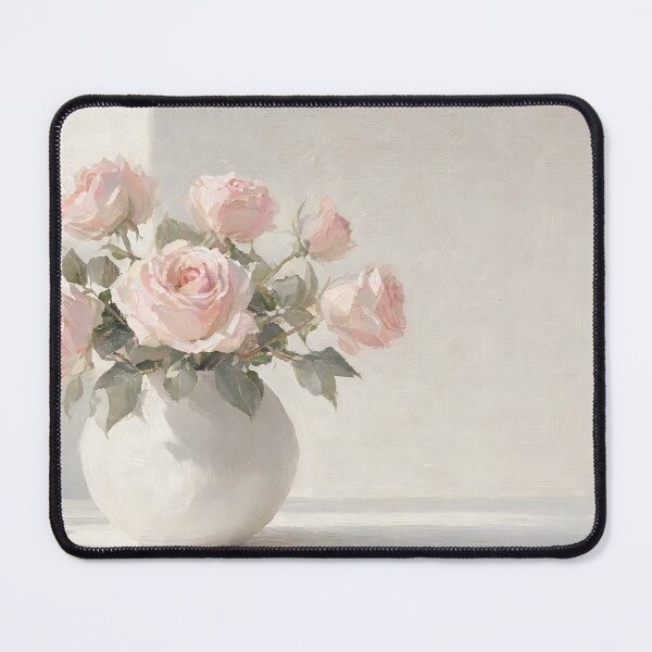 Item preview, Soft Pink Roses Minimalist Vase Painting designed and sold by ArtAmbience.