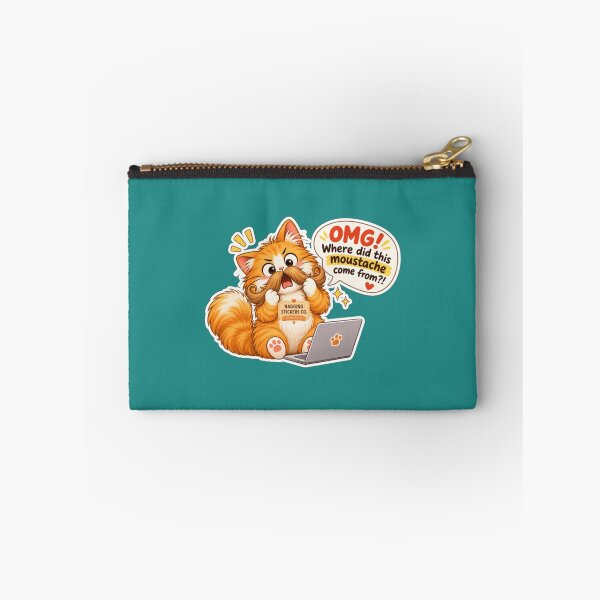 Item preview, NAGGING CAT2 BY NAGGINGSTICKERSCO. OMG! WHERE DID THIS MOUSTACHE COME FROM?!. WORKHAHOLIC COLLECTION | GREEN Edition | No.04 designed and sold by LaMaisonOfMY.