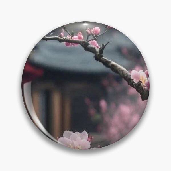 Item preview, Cherry Blossom Branch Pink Sakura Asian Temple Background Photography designed and sold by LYAN-STORE.
