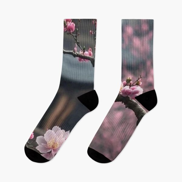 Item preview, Cherry Blossom Branch Pink Sakura Asian Temple Background Photography designed and sold by LYAN-STORE.