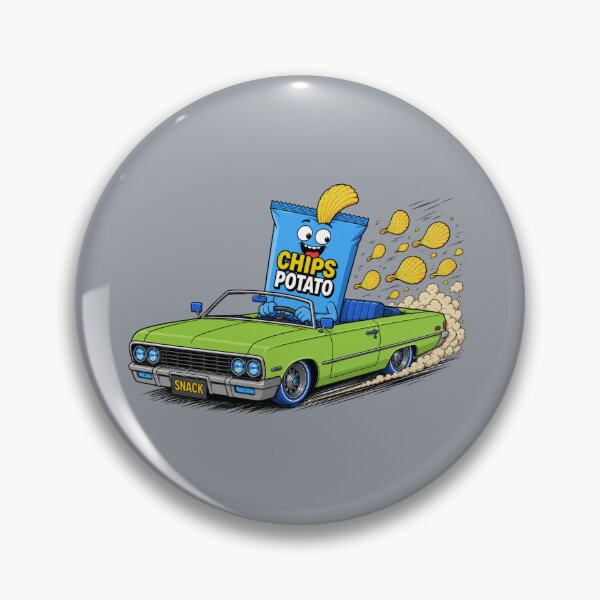 Artikelvorschau, Chips Potato Lowrider – Lustiger Snack-Auto-Cartoon entworfen und verkauft von Aimetoi.