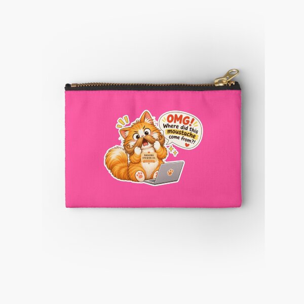 Item preview, NAGGING CAT2 BY NAGGINGSTICKERSCO. OMG! WHERE DID THIS MOUSTACHE COME FROM?!. WORKHAHOLIC COLLECTION | ELECTRIC PINK Edition | No.04 designed and sold by LaMaisonOfMY.