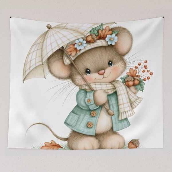 Item preview, Tiny Mouse with Autumn Charm designed and sold by Venon28.