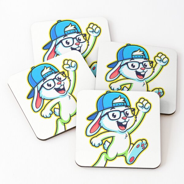 Item preview, Happy Jumping Cool Bunny Character designed and sold by WearTheVibe Store.