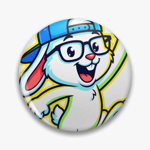 Aperçu de l'œuvre Personnage de lapin cool qui saute joyeusement créée et vendue par WearTheVibe Store.