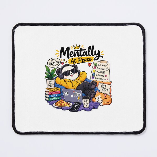 Item preview, Mentally At Peace – Cute Panda Self Care & Good Vibes Sticker designed and sold by Humpty143.