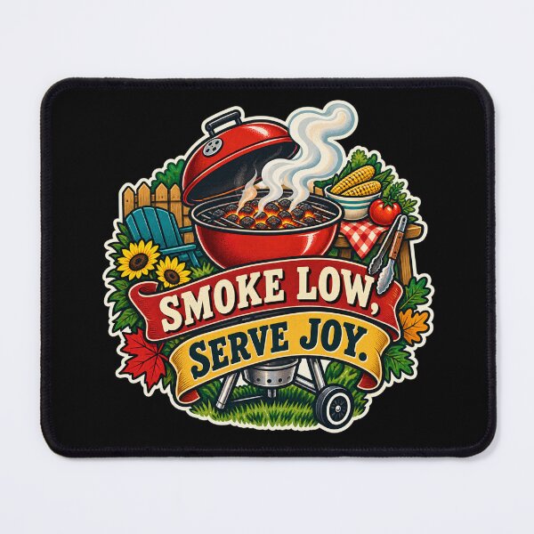 Item preview, Smoke Low Serve Joy Backyard Barbecue Cookout designed and sold by CheerfulNest.