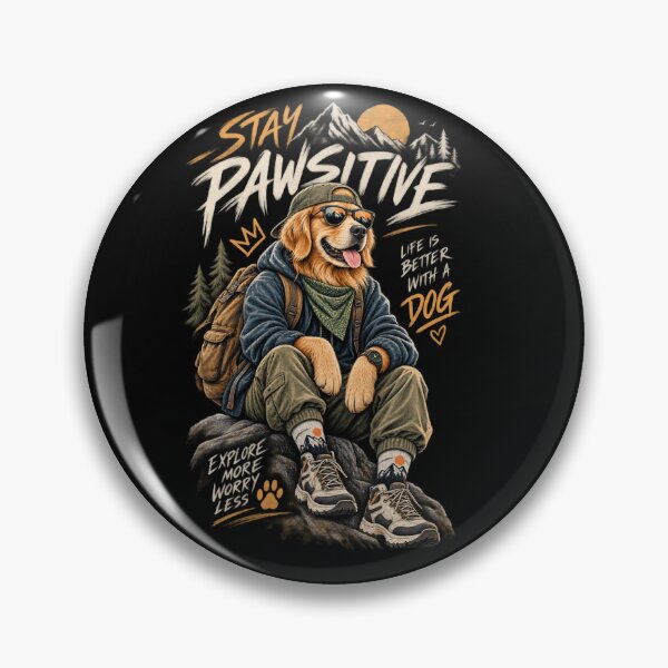 Item preview, Stay Pawsitive - Golden Retriever Hiker designed and sold by GenZFashion000.