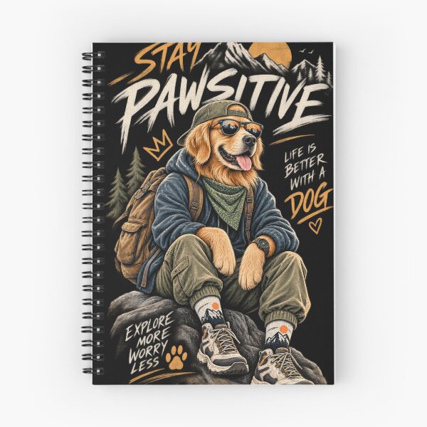 Item preview, Stay Pawsitive - Golden Retriever Hiker designed and sold by GenZFashion000.