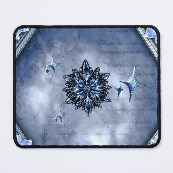 Item preview, Elegant Winter Lilies & Crystal Snowflake – Majestic Blue & White Floral Art designed and sold by SnowyLines.