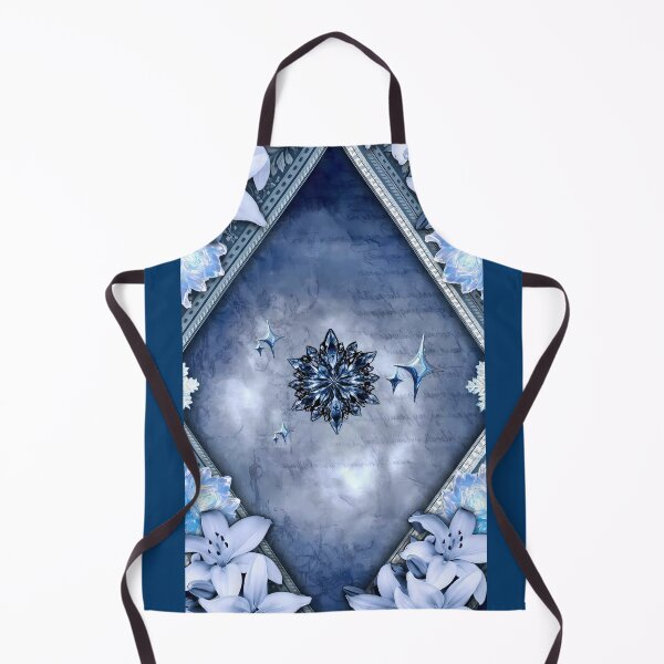 Item preview, Elegant Winter Lilies & Crystal Snowflake – Majestic Blue & White Floral Art designed and sold by SnowyLines.
