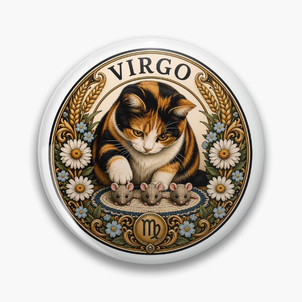 Item preview, Virgo Calico Cat Celestial Zodiac Wheat designed and sold by Old's Cool Cat Studio.