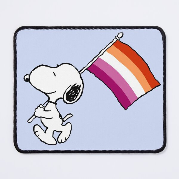 Item preview, Snoopy Walking With Lesbian Pride Flag designed and sold by Bohepa.