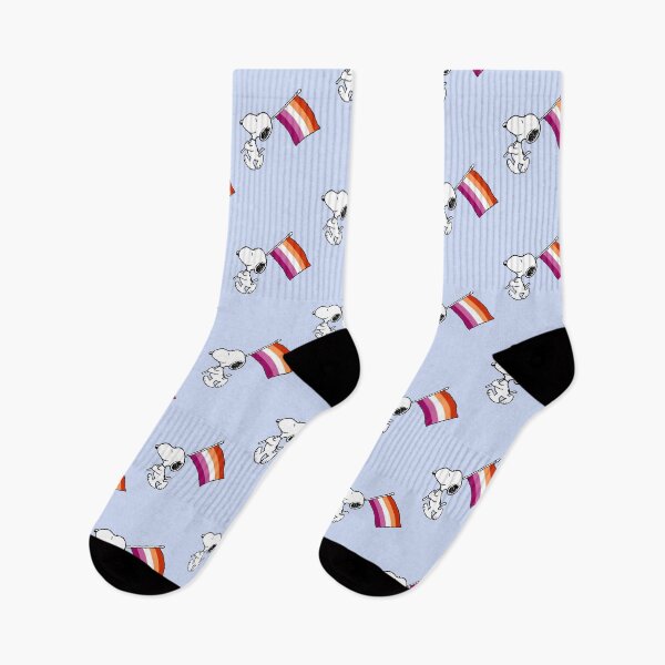 Item preview, Snoopy Walking With Lesbian Pride Flag designed and sold by Bohepa.