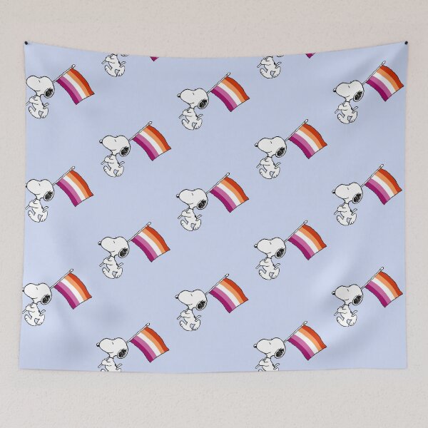 Item preview, Snoopy Walking With Lesbian Pride Flag designed and sold by Bohepa.