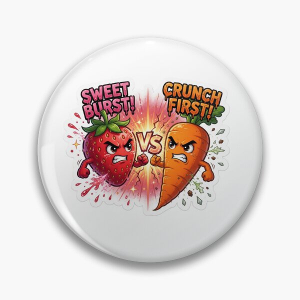 Item preview, Strawberry Versus Carrot Kitchen Battle Sticker designed and sold by Imaginarium of Chaos falcon88 .