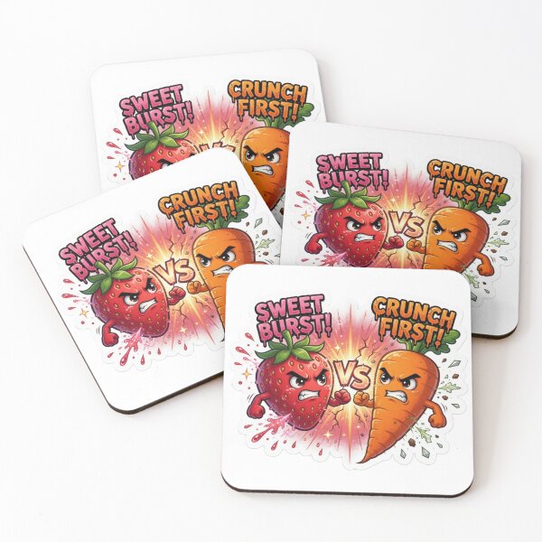Item preview, Strawberry Versus Carrot Kitchen Battle Sticker designed and sold by Imaginarium of Chaos falcon88 .
