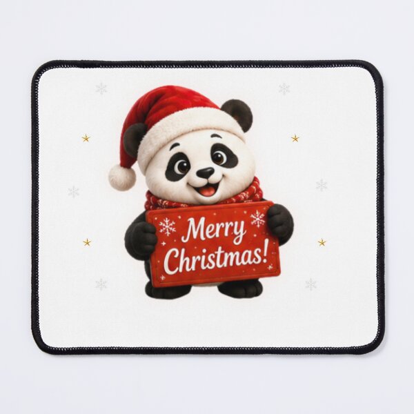 Item preview, Cute Christmas Panda Holding Merry Christmas Sign designed and sold by EnginerdStudio.