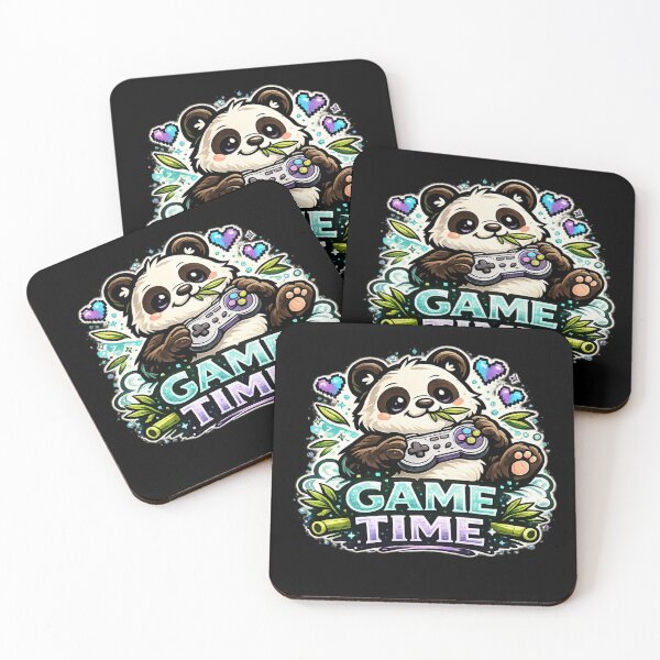 Item preview, Game Time – Cute Panda Gamer Bamboo Design designed and sold by ArtisticHeart21.