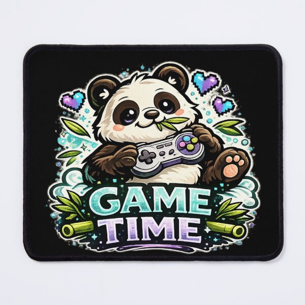 Item preview, Game Time – Cute Panda Gamer Bamboo Design designed and sold by ArtisticHeart21.