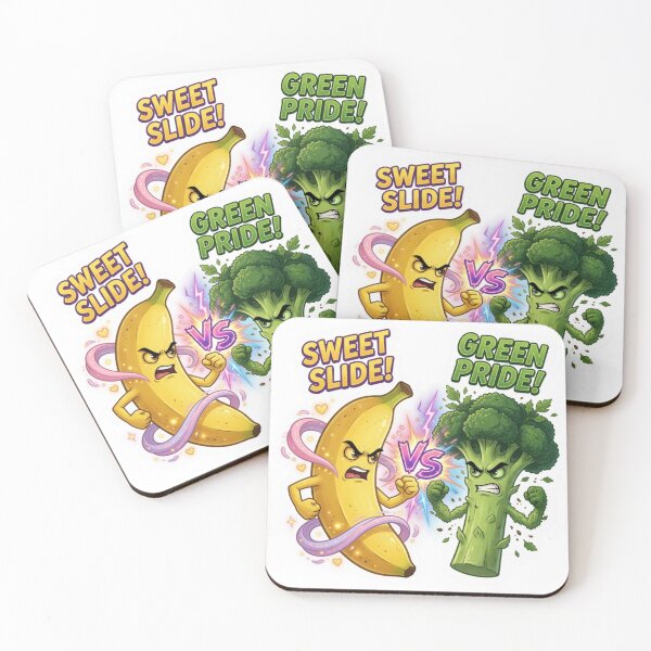 Item preview, Banana Versus Broccoli Nutrition Clash Sticker designed and sold by Imaginarium of Chaos falcon88 .