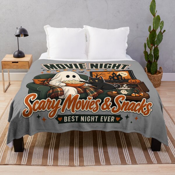 Item preview, Movie Night Cozy Ghost Shirt | Halloween Couch Design designed and sold by MOCH- ART.