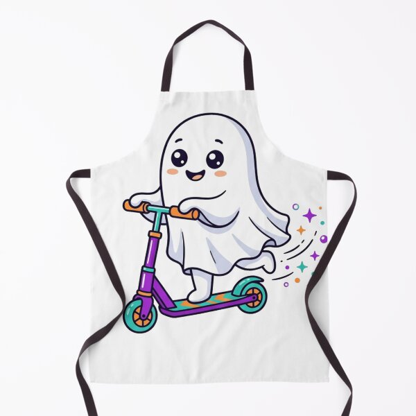 Item preview, Cute Ghost Riding Scooter Funny Spooky Kids Activity Sticker designed and sold by KreatoLab.