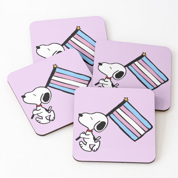 Item preview, Snoopy Walking Transgender Pride Flag Banner designed and sold by Bohepa.