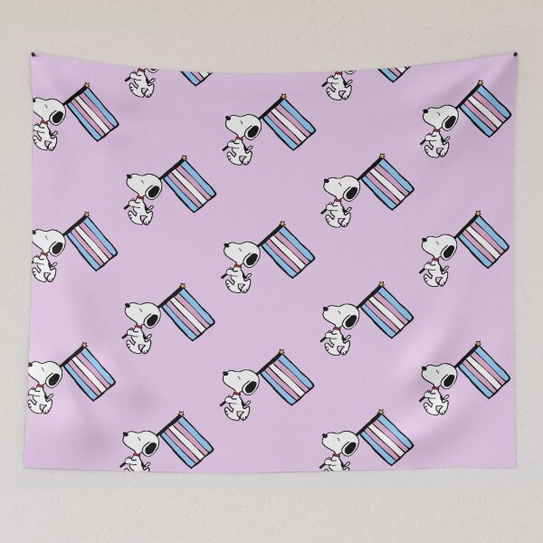Item preview, Snoopy Walking Transgender Pride Flag Banner designed and sold by Bohepa.