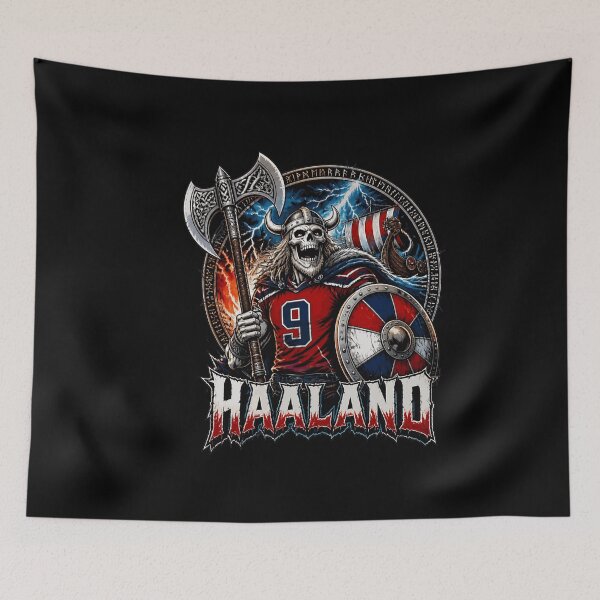 Item preview, Haaland Viking Skeleton Football Warrior designed and sold by shaunturek36.