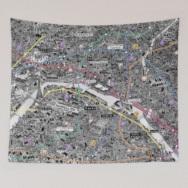 Item preview, Paris city metro explorer map France designed and sold by oliver polanski.